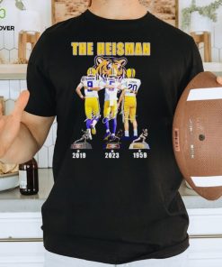 The Heisman LSU Tigers Joe Burrow Jayden Daniels Billy Cannon Signatures T Shirt