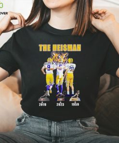 The Heisman LSU Tigers Joe Burrow Jayden Daniels Billy Cannon Signatures T Shirt 2 The Heisman LSU Tigers Joe Burrow Jayden Daniels Billy Cannon Signatures T Shirt
