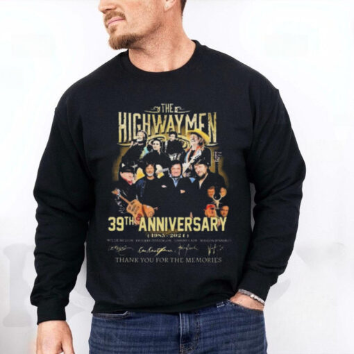 The Highwaymen 39th Anniversary Thank You For The Memories 1985 2024 Signatures hoodie, sweater, longsleeve, shirt v-neck, t-shirt