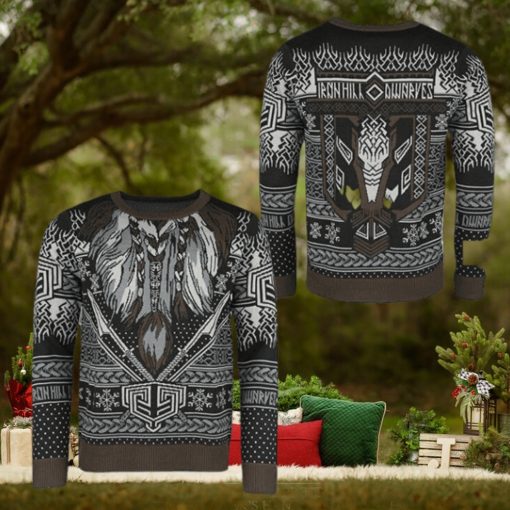 The Hobbit Bifur Iron Hill Dwarves Snowflake Pattern Holiday Ugly Christmas Sweater