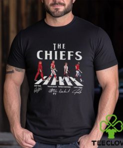 The Kansas City Chiefs Walking Abbey Road Super Bowl LVII Signatures Shirt