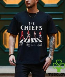 The Kansas City Chiefs Walking Abbey Road Super Bowl LVII Signatures Shirt