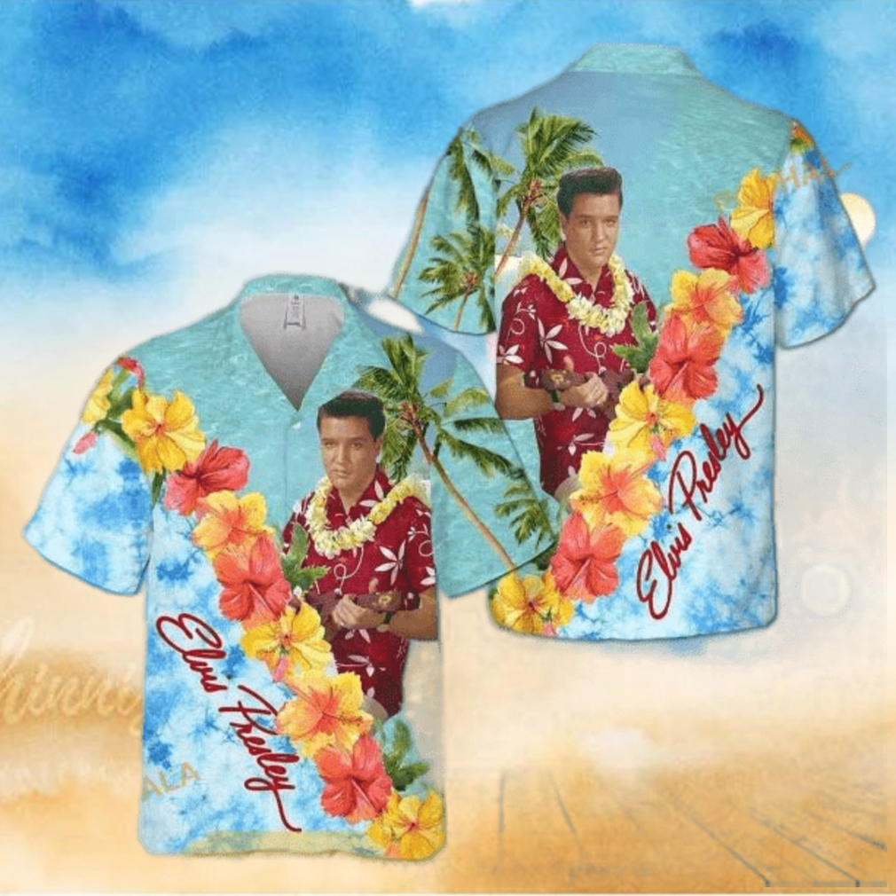 The King Elvis Presley Hawaiian Shirt Hibiscus Flowers Pattern All Over Print The King Elvis Presley Hawaiian Shirt Hibiscus Flowers Pattern All Over Print