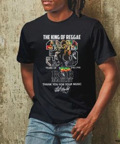 The King Of Reggae 36 Years Of 1945 – 1981 Bob Marley Thank You For Your Music T Shirt