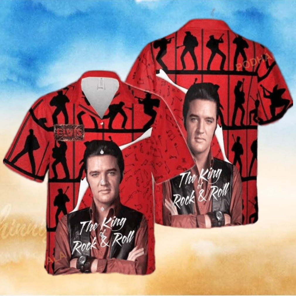 The King Rock And Roll Elvis Presley Hawaiian Shirt Beach Gift For Music Fans The King Rock And Roll Elvis Presley Hawaiian Shirt Beach Gift For Music Fans