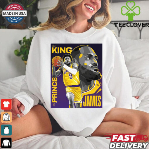 The King The Prince Lebron James And Bronny James Los Angeles Lakers NBA Poster t shirt