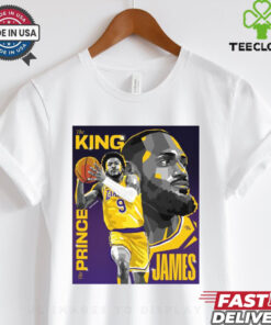The King The Prince Lebron James And Bronny James Los Angeles Lakers NBA Poster t shirt