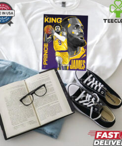 The King The Prince Lebron James And Bronny James Los Angeles Lakers NBA Poster t shirt