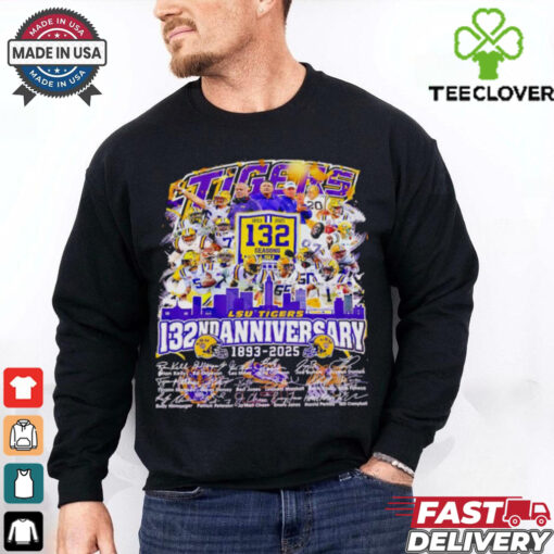 The LSU Tigers 132th Anniversary 1893 2025 signature shirt