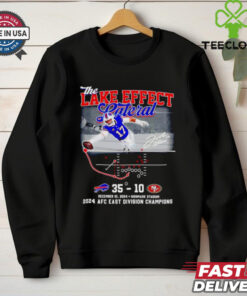 The Lake Effect Lateral 2024 AFC East Division Champions T-shirt, bold design, unisex fit, AFC East football fan gear, division champions shirt.