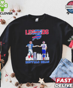 The Legends Buffalo Bills Kelly and Allen skyline signatures shirt