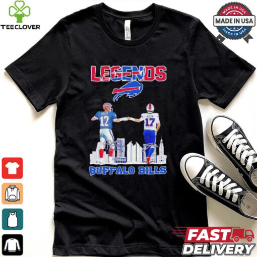 The Legends Buffalo Bills Kelly and Allen skyline signatures shirt
