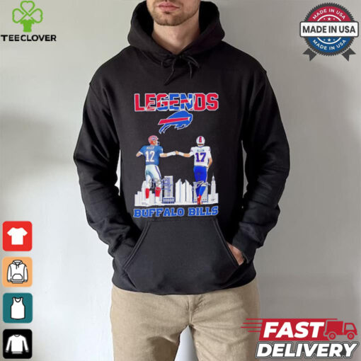 The Legends Buffalo Bills Kelly and Allen skyline signatures shirt