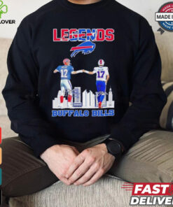 The Legends Buffalo Bills Kelly and Allen skyline signatures shirt