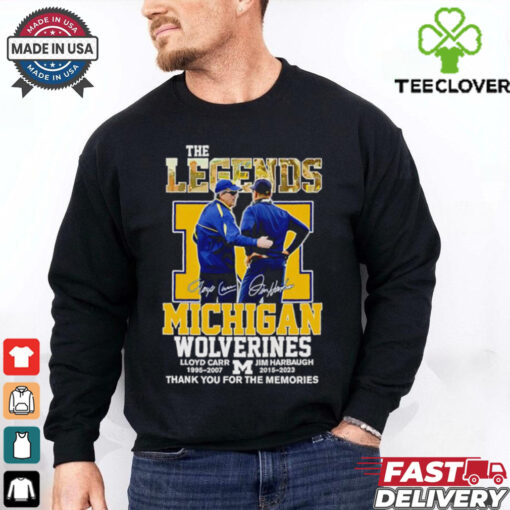 The Legends Michigan Wolverines Lloyd Carr and Jim Harbaugh thank you for the memories shirt