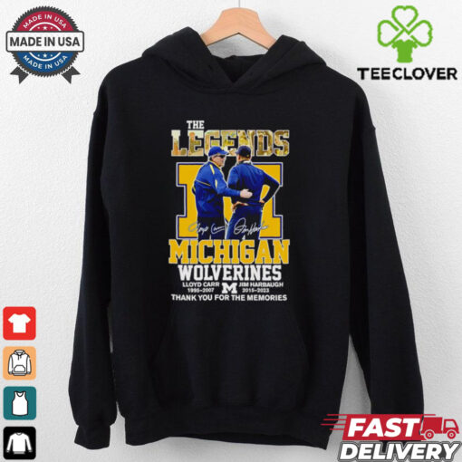 The Legends Michigan Wolverines Lloyd Carr and Jim Harbaugh thank you for the memories shirt