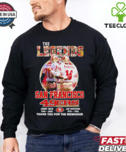 The Legends Rice Montana San Francisco 49ers thank you for the memories shirt