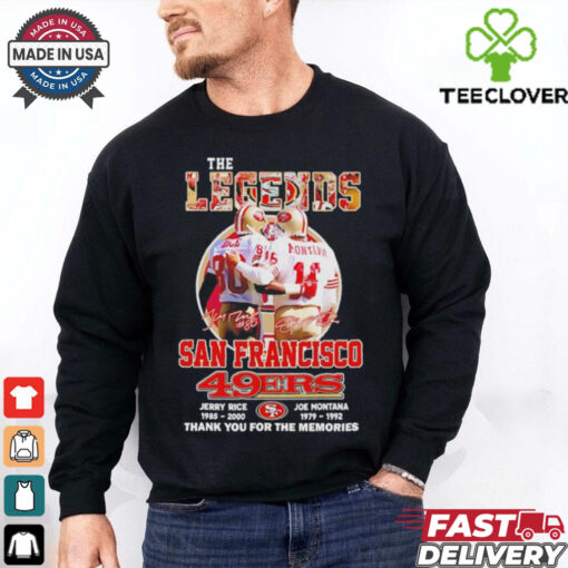 The Legends Rice Montana San Francisco 49ers thank you for the memories shirt