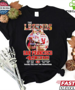The Legends Rice Montana San Francisco 49ers thank you for the memories shirt