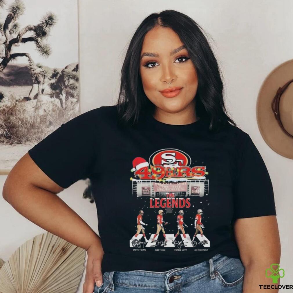 The Legends Santa Hat San Francisco 49ers Abbey Road Christmas Signatures Shirt The Legends Santa Hat San Francisco 49ers Abbey Road Christmas Signatures Shirt