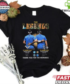 The Legends rafael Nadal 22 Grand Slam Roger Federer 20 Grand Slam Thank You For The Memories Signatures T Shirt