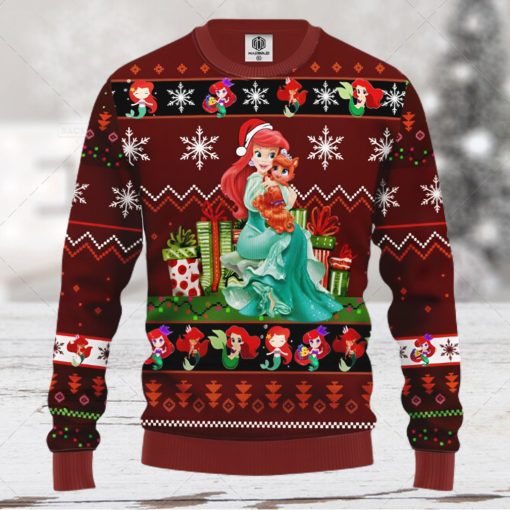 The Little Mermaid Ariel Princess Ugly Christmas Wool Knitted Sweater