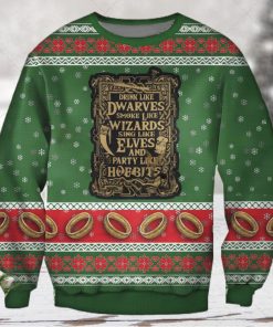 The Lord Of The Rings Drink Like Dwarves Ugly Christmas Sweater 3D Shirt