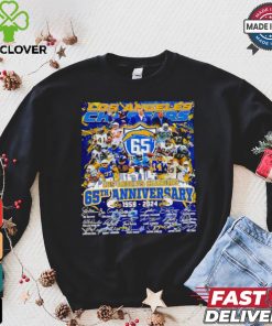 The Los Angeles Chargers 65th anniversary 1959 2024 signatures shirt
