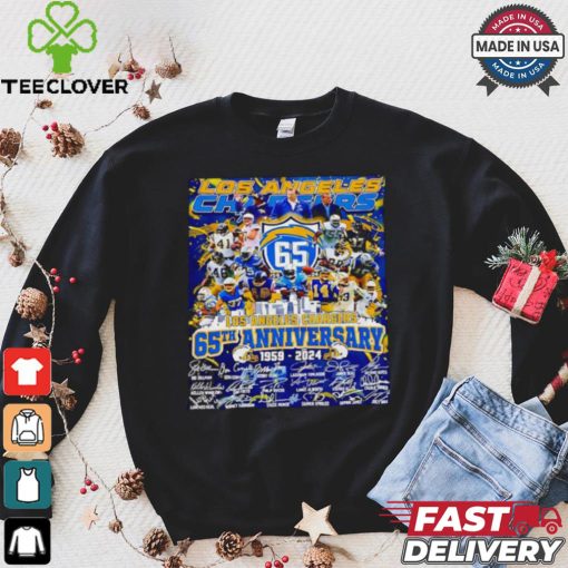 The Los Angeles Chargers 65th anniversary 1959 2024 signatures shirt