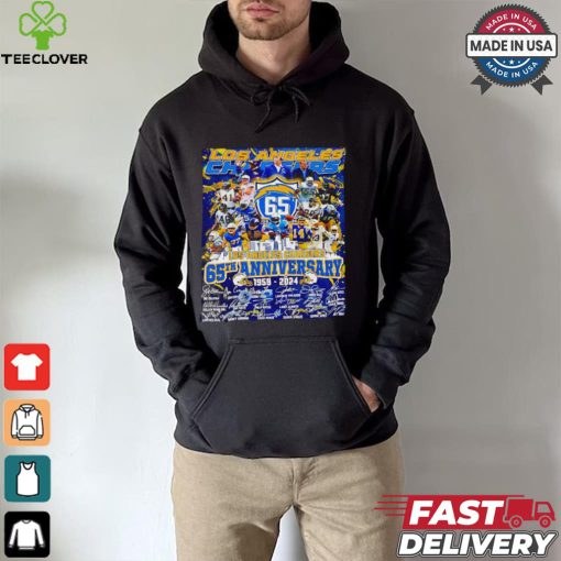 The Los Angeles Chargers 65th anniversary 1959 2024 signatures shirt