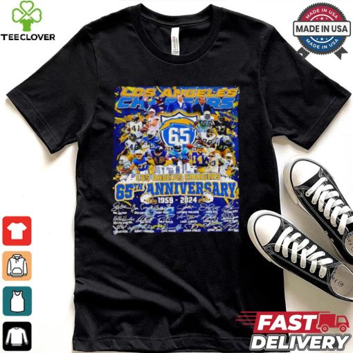 The Los Angeles Chargers 65th anniversary 1959 2024 signatures shirt