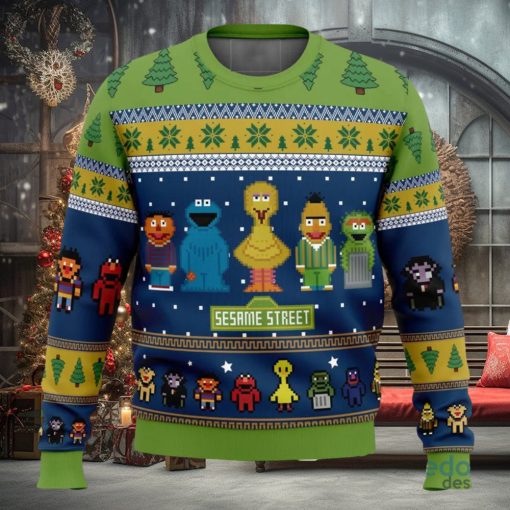 The Main Characters on Sesame Street 3D Ugly Christmas Sweater Christmas Gift Ideas Party Gift