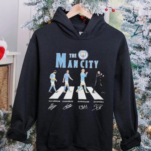 The Manchester City Gundogan Bruyne Haaland and Guardiola Abbey road signatures hoodie, sweater, longsleeve, shirt v-neck, t-shirt