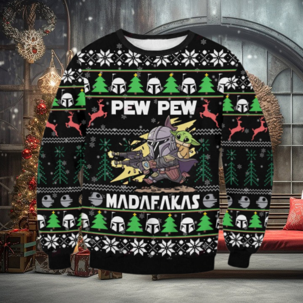The Mandalorian Pew Pew Madafakas Sweater The Mandalorian Pew Pew Madafakas Sweater