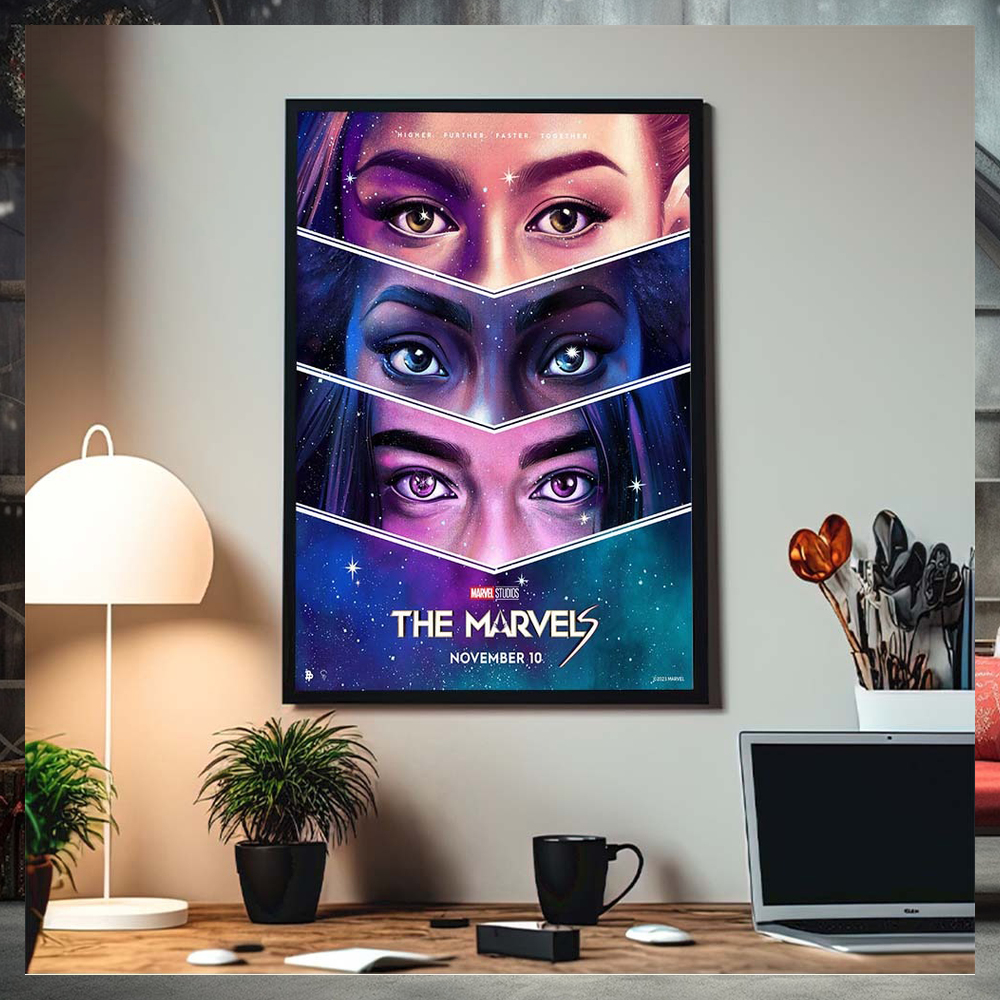 The Marvels New Poster A Cosmic Trio Home Decor Poster Canvas The Marvels New Poster A Cosmic Trio Home Decor Poster Canvas
