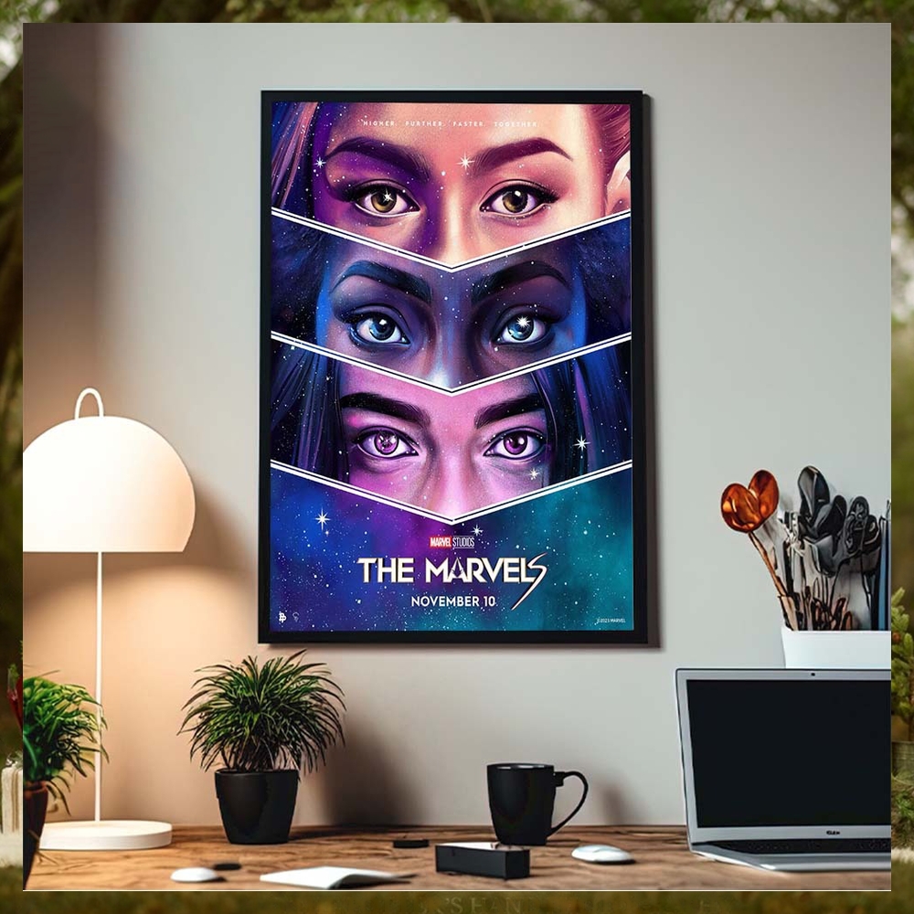 The Marvels New Poster A Cosmic Trio Home Decor Poster Canvas The Marvels New Poster A Cosmic Trio Home Decor Poster Canvas
