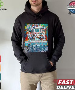 The Miami Dolphins 60th anniversary 1965 2025 signatures shirt
