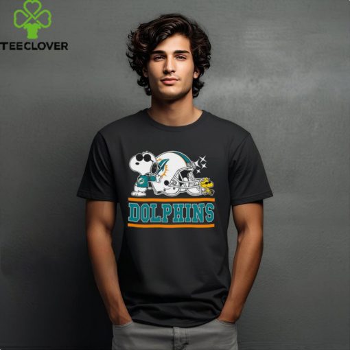 The Miami Dolphins Joe Cool and Woodstock Snoopy Mashup Shirt