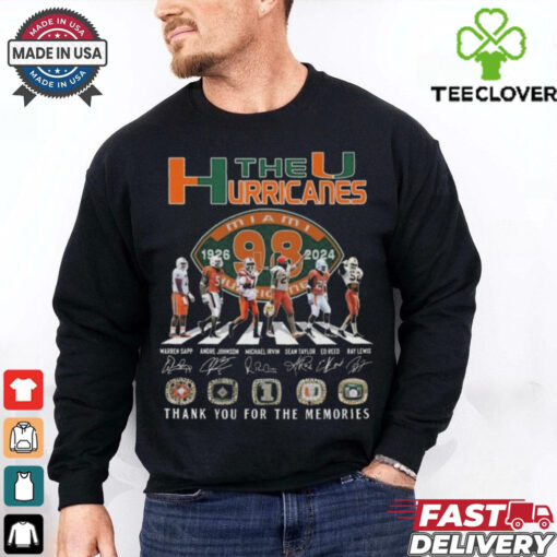 The Miami Hurricanes 98th Anniversary 1926 2024 Thank You For The Memories Walking Signatures Shirt