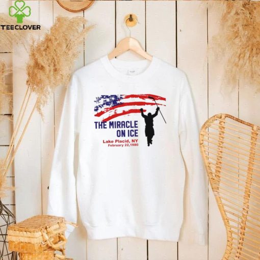 The Miracle on ice hockey Lake Placid 1980 American flag shirt