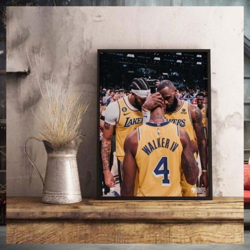 The Moment Of Lonnie Walker LeBron James And Anthony Davis Los Angeles Lakers Vs Golden State Warriors Wall Decor Poster Canvas
