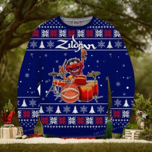The Muppets Playing Drum Christmas Ugly Sweater Party