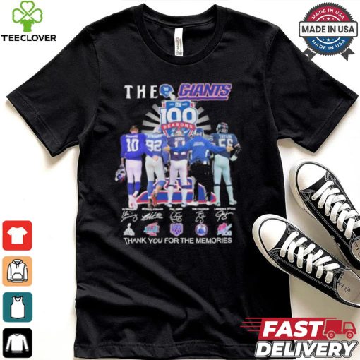 The NY Giants Players 100 Season Thank You For The Memoirs Signatures Shirt