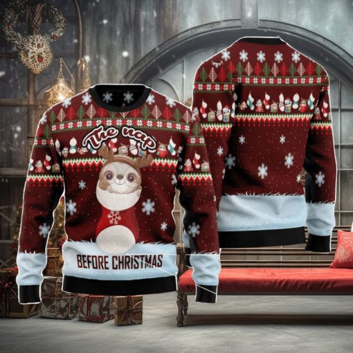 The Nap Before Christmas Sloth Family Gift Ugly Christmas Sweater
