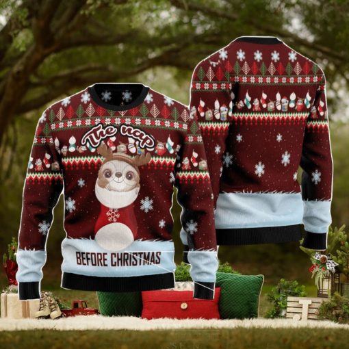 The Nap Before Christmas Sloth Family Gift Ugly Christmas Sweater