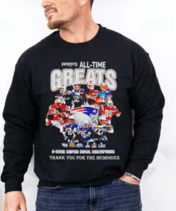 The New England Patriots all time greats 5 time Super Bowl Champions hoodie, sweater, longsleeve, shirt v-neck, t-shirt