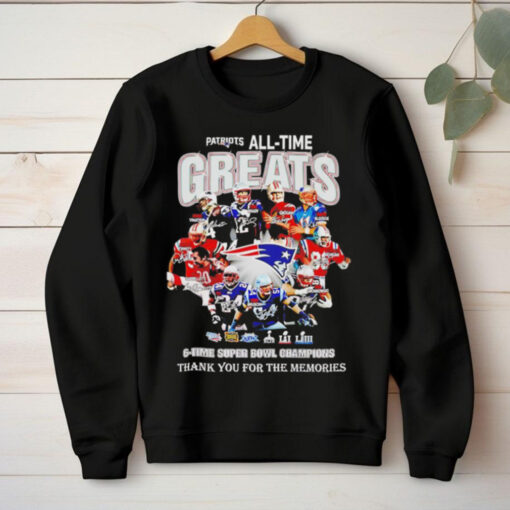 The New England Patriots all time greats 5 time Super Bowl Champions hoodie, sweater, longsleeve, shirt v-neck, t-shirt