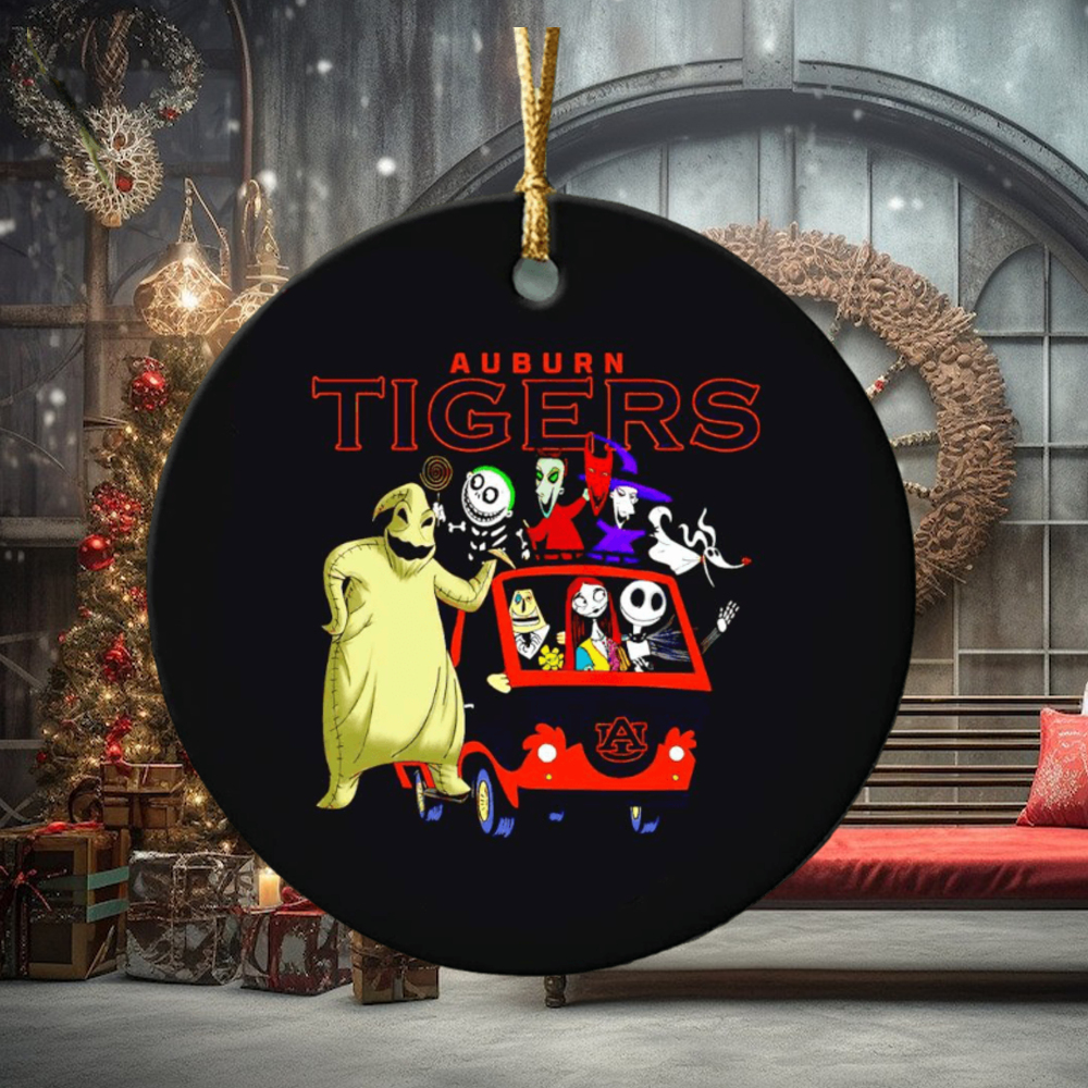 The Nightmare Before Christmas characters Auburn Tigers on the car ornament