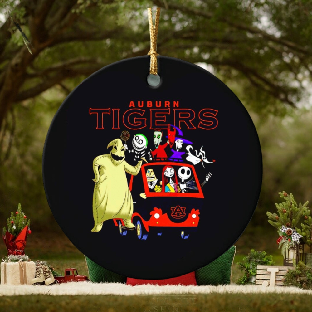 The Nightmare Before Christmas characters Auburn Tigers on the car ornament The Nightmare Before Christmas characters Auburn Tigers on the car ornament
