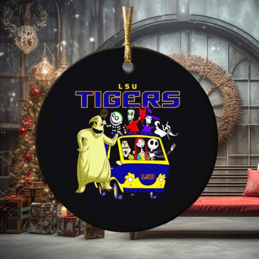 The Nightmare Before Christmas characters LSU Tigers on the car ornament